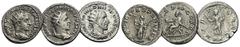 RÖMISCHE KAISERZEIT Lots Lot mit Antoninianen Lot mit drei Antoninianen. 1.: Philippus I. Arabs (244-249). Antoninian, 245, Rom. Rv.: Kaiser sitzt mit Globus und Zepter. 2.: Philippus I. Arabs (244-24