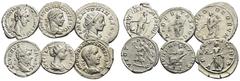RÖMISCHE KAISERZEIT Lots Lot mit fünf Denaren und einem Antoninian: 1.: Lucilla (163-169/181). Denar 163-169, Rom. Rv.: IVNONI - LVCINAE, Juno sitzt mit Blume und Wickelkind. RIC III: 770; RSC II: 36.