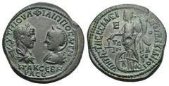 RÖMISCHE PROVINZIALPRÄGUNGEN Philippus I. Arabs (244-249) und Otacilia Severa. MOESIA INFERIOR, Markianopolis.. Bronze.. Av.: ΑΥΤ Μ ΙΟΥΛ ΦΙΛΙΠΠΟΣ ΑΥΓ Μ // WΤΑΚ CΕΒΗ/ΡΑ CΕ, drapierte Büsten des Philipp