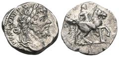 RÖMER, KAISERZEIT Septimius Severus (193-211), Denar 196-197, Rom. Av.: L SEPT SEV PERT AVG IMP VIII, belorbeerte Büste nach rechts. Rv.: PRO-FE-C-TIO AVG, Kaiser mit Speer auf Pferd nach rechts. 3,30