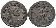 RÖMER, KAISERZEIT Aurelianus (270-275), Antoninian 274, Serdica. Av.: IMP C AVRELIANVS AVG, drapierte und gepanzerte Büste mit Strahlenkrone nach rechts. Rv.: ORIENS AVG // T, Sol nach links stehend, 