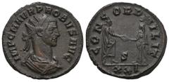 RÖMER, KAISERZEIT Probus (276-282), Antoninian 276-282, Siscia. Av.: IMP C M AVR PROBVS AVG, drapierte und gepanzerte Büste mit Strahlenkrone nach rechts. Rv.: CONCORD MILIT // S // XXI, Kaiser im Han