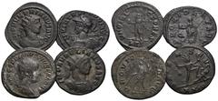 RÖMER, KAISERZEIT, LOTS Lot mit Antoninianen. 1.: Aurelianus (270-275), Antoninian 275, Rom. Rv.: ORIENS AVG / ✱ / XXIR, Sol mit Lorbeerzweig und Bogen nach rechts, mit Fuß auf einen Gefangenen treten