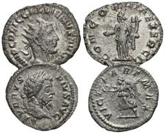 RÖMER, KAISERZEIT, LOTS Lot mit unterschiedlichen Nominalen. 1.: Septimius Severus (193-211), Denar 202-210, Rom. Rv.: VICT PART MAX, Victoria mit Palmzweig und Kranz nach links. RIC IV: 295. 2.: Gall