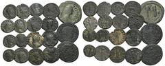 RÖMER, KAISERZEIT, LOTS Lot mit Bronzen. Diverse Bronzen und Antoniniane aus vorwiegend 3. Jh. Sowie Iustinus I. (518-527), Follis 518-522, Constantinopolis. (19) Minimale Korrosionen, schön-sehr schö