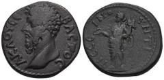 RÖMER, PROVINZIALPRÄGUNGEN, GALATIA Pessinus, Lucius Verus 161-169, Æ 161-169. Av.: A K Λ OY CE-BACTOC, Büste nach links. Rv.: ΠECC-INO-YNTIΩN, Homonoia steht mit Patera und Füllhorn nach links. 16,24