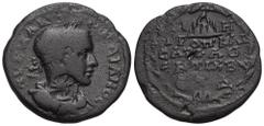 RÖMER, PROVINZIALPRÄGUNGEN, CAPPADOCIA Caesarea, Gordianus III. 238-244, Æ 241. Av.: AY K M ANT ΓOPΔIANOC, belorbeerte, drapierte und gepanzerte Büste nach rechts. Gegenstempel Helios. Rv.: M-H/TPOΠ K
