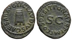 RÖMER, KAISERZEIT. Claudius 41-54, Quadrans 41, Rom. Av.: TI CLAVDIVS CAESAR AVG, Modius. Rv.: PON M TR P IMP COS DES IT // S-C. 2,50 g. Hunter: 74; Cohen: 70. Sehr schön