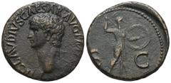 RÖMER, KAISERZEIT. Claudius 41-54, As 41-42, Rom. Av.: TI CLAVDIVS CAESAR AVG P M TR P IMP, drapierte Büste nach links. Rv.: S-C, Minerva mit Speer und Schild nach rechts. 11,81 g. RIC I: 100; BMC: 14