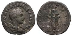 RÖMER, KAISERZEIT. Severus Alexander 222-235, Denar 223, Antiochia. Av.: IMP C M AVR SEV ALEXAND AVG, belorbeerte, drapierte und gepanzerte Büste nach rechts. Rv.: PIETAS AVG, verschleierte Pietas ste
