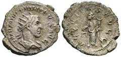 RÖMER, KAISERZEIT. Philippus I. Arabs 244-249, Antoninian 244-247, Rom. Av.: IMP M IVL PHILIPPVS AVG, drapierte und gepanzerte Büste mit Strahlenkrone nach rechts. Rv.: AEQVITAS AVG, Aequitas steht mi