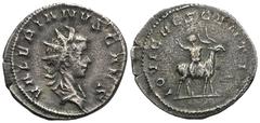RÖMER, KAISERZEIT. Valerianus II. 256-258, Antoninian 257-258, Colonia Agrippina (Köln). Av.: VALERIANVS CAES, drapierte Büste mit Strahlenkrone nach rechts. Rv.: IOVI CRESCENTI, Jupiter als Kind reit