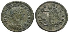 RÖMER, KAISERZEIT. Aurelianus 270-275, Denar 272-274, Rom. Av.: IMP AVRELIANVS AVG, drapierte und gepanzerte Büste nach rechts. Rv.: VICT-O-RIA AVG // A, Victoria nach links mit Kranz und Palmzweig, d