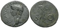 RÖMER, KAISERZEIT Claudius 41-54, As 50-54, Rom. Av.: TI CLAVDIVS CAESAR AVG P M TR P IMP P P, Kopf nach links. Rv.: S-C, Minerva mit Lanze und Schild nach rechts. 9,94 g Cohen: 84; RIC I: 116.