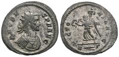 RÖMER, KAISERZEIT Probus 276-282, Antoninian 281, Rom. Av.: PROBVS P F AVG, drapierte und gepanzerte Büste mit Strahlenkrone nach rechts. Rv.: VICTORIA AVG // R (Blitzbündel) ς, Victoria mit Kranz und