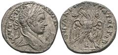 RÖMER, PROVINZIALPRÄGUNGEN, SYRIA Antiochia ad Orontem, Elagabalus 218-222, Tetradrachme 219. Av.: AVT K M A ANTѠNЄINOC CЄB, belorbeerte Büste mit drapierter linker Schulter nach rechts. Rv.: ΔHMAPX Є