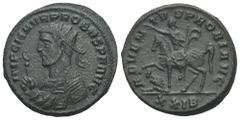 RÖMER, KAISERZEIT. Probus 276-282, Antoninian 277, Siscia, 2. Offizin. Av.: IMP C M AVR PROBVS P F AVG, Büste mit Strahlenkrone, Konsularsrobe und Adlerzepter nach links. Rv.: VIRTVS PROBI AVG / V / X