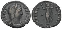 RÖMER, KAISERZEIT. Galeria Valeria 293/308-314, Follis 310, Heraclea. Av.: GAL VAL-ERIA AVG, drapierte Büste mit Stephane nach rechts. Rv.: VENERI V-ICTRICI // HTA, Venus mit Apfel lupft ihr Gewand, l