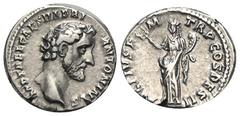 RÖMER, KAISERZEIT. Antoninus Pius 138-161, Denar 138, Rom. Av.: IMP T AEL CAES HADRI ANTONINVS, Kopf nach rechts. Rv.: AVG PIVS P M TR P COS DES II, Fortuna mit Caduceus und Füllhorn nach links stehen