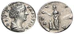RÖMER, KAISERZEIT. Faustina Maior 138-141, Konsekrationsprägungen, Denar nach 141, Rom. Av.: DIVA FAVSTINA, drapierte Büste nach rechts. Rv.: AVGVSTA, Pietas mit Weihrauchkästchen nach links stehend u