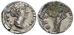 RÖMER, KAISERZEIT. Faustina Maior 138-141, Konsekrationsprägungen, Denar nach 141, Rom. Av.: DIVA FAVSTINA, drapierte Büste nach rechts. Rv.: AETER-NITAS, Aeternitas mit aufgeblähtem Schleier nach lin