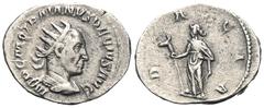 RÖMER, KAISERZEIT. Traianus Decius 249-251, Antoninian 249-251, Rom. Av.: IMP C M Q TRAIANVS DECIVS AVG, drapierte Büste mit Strahlenkrone nach rechts. Rv.: D-A-CIA, Dacia steht mit Eselskopfstandarte