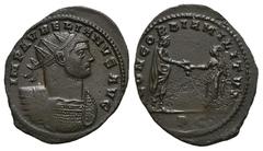 RÖMER, KAISERZEIT. Aurelianus 270-275, Antoninian 272-274, Siscia. Av.: IMP AVRELIANVS AVG, gepanzerte Büste mit Strahlenkrone nach rechts. Rv.: CONCORDIA MILITVM // PQ, Kaiser und Concordia stehen si