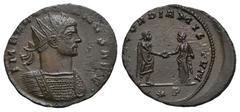 RÖMER, KAISERZEIT. Aurelianus 270-275, Antoninian 272-274, Siscia, 4. Offizin. Av.: IMP AVRELIANVS AVG, gepanzerte Büste mit Strahlenkrone nach rechts. Rv.: CONCORDIA MILITVM // ✱P, Kaiser und Concord