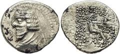 GRIECHISCHE MÜNZEN PARTHIA. Königreich der Arsakiden. Phraates III. (70-57) Drachme 70-57 Hofmünzstätte zu Artemita(?) 3,66 g. Av.: diademierte Büste in Ornat nach links. Rv.: Arsakes sitzt mit Bogen 