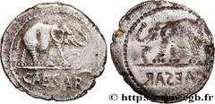 Roman coins JULIUS CAESAR Type : Denier  Date : 49 AC.  Mint name / Town : Gaule ou Italie  Metal : silver  Millesimal fineness : 950  ‰ Diameter : 18,5  mm Orientation dies : 11  h. Weight : 3,92  g.