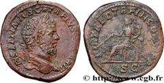 Roman coins GETA Type : Sesterce  Date : 211  Mint name / Town : Rome  Metal : copper  Diameter : 33,5  mm Orientation dies : 12  h. Weight : 25,77  g. Rarity : R1  Officine : 4e  Obverse legend : P S
