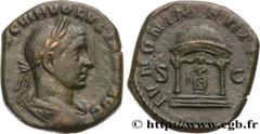 Roman coins VOLUSIAN Type : Sesterce  Date : fin 251 - mi 252  Mint name / Town : Rome  Metal : copper  Diameter : 28  mm Orientation dies : 6  h. Weight : 17,17  g. Rarity : R2  Officine : 5e  Obvers