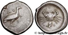 Greek Coins SICILY - AKRAGAS Type : Didrachme  Date : c. 480-472 AC.  Mint name / Town : Sicile, Agrigente (Akragas)  Metal : silver  Diameter : 22,5  mm Orientation dies : 3  h. Weight : 8,70  g. Rar