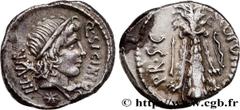 Roman coins SICINIA Type : Denier  Date : 49 AC.  Mint name / Town : Grèce  Metal : silver  Millesimal fineness : 950  ‰ Diameter : 16  mm Orientation dies : 7  h. Weight : 3,88  g. Rarity : R3  Obver