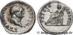 Roman coins VESPASIAN Type : Denier  Date : janvier - juin  Mint name / Town : Rome  Metal : silver  Millesimal fineness : 900  ‰ Diameter : 18,5  mm Orientation dies : 6  h. Weight : 3,48  g. Rarity 