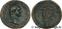 Roman coins DOMITIANUS Type : Sesterce  Date : 04 - 10  Date : 85  Mint name / Town : Rome  Metal : copper  Diameter : 35,5  mm Orientation dies : 7  h. Weight : 23,08  g. Rarity : R3  Obverse legend 