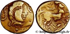 Celtic coins VENETI (Area of Vannes) Type : Quart de statère d’or au personnage ailé, var. 3  Date : IIe siècle avant J.-C.  Mint name / Town : Vannes (56)  Metal : gold  Diameter : 11  mm Orientation