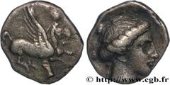 Greek Coins CORINTHIA - CORINTH Type : Drachme   Date : c. 450-415 AC.  Mint name / Town : Corinthe, Corinthie  Metal : silver  Diameter : 15,5  mm Orientation dies : 7  h. Weight : 2,58  g. Rarity : 
