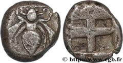 Greek Coins IONIA - EPHESUS Type : Drachme  Date : c. 480-450  Mint name / Town : Éphèse, Ionie  Metal : silver  Diameter : 12,5  mm Weight : 3,07  g. Rarity : R2  Obverse description : Abeille vue de