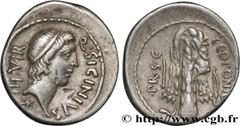 Roman coins SICINIA Type : Denier  Date : 49 AC.  Mint name / Town : Grèce  Metal : silver  Millesimal fineness : 950  ‰ Diameter : 19  mm Orientation dies : 5  h. Weight : 3,93  g. Rarity : R1  Obver