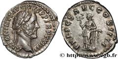Roman coins ANTONINUS PIUS Type : Denier  Date : 160-161  Mint name / Town : Rome  Metal : silver  Millesimal fineness : 850  ‰ Diameter : 18  mm Orientation dies : 6  h. Weight : 3,30  g. Rarity : R1
