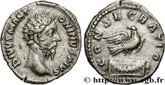 Roman coins MARCUS AURELIUS Type : Denier  Date : 180  Mint name / Town : Rome  Metal : silver  Millesimal fineness : + 750  ‰ Diameter : 18,5  mm Orientation dies : 6  h. Weight : 3,03  g. Rarity : R