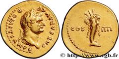 Roman coins DOMITIANUS Type : Aureus  Date : 76  Mint name / Town : Rome  Metal : gold  Diameter : 21  mm Orientation dies : 6  h. Weight : 7,25  g. Rarity : R1  Obverse legend : CAESAR AVG F - DOMITI