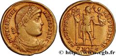 Roman coins VALENTINIAN I Type : Solidus  Date : 364  Mint name / Town : Nicomédie  Metal : gold  Diameter : 21,5  mm Orientation dies : 6  h. Weight : 4,32  g. Rarity : R2  Officine : 5e  Obverse leg