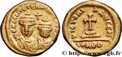 Byzantine coins HERACLIUS and HERACLIUS CONSTANTINE Type : Solidus  Date : indiction 8  Date : 617-618  Mint name / Town : Carthage  Metal : gold  Millesimal fineness : 1000  ‰ Diameter : 13  mm Orien