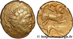 Celtic coins ANDECAVI (Area of Angers) Type : Statère d’or “à l’aigrette” et au décor cloisonné  Date : Ier siècle avant J.-C.  Metal : gold  Diameter : 18,5  mm Orientation dies : 1  h. Weight : 7,43