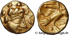 Celtic coins GALLIA - CARNUTES (Beauce area) Type : Huitième de statère d’or à l’aigle  Date : Ier siècle avant J.-C.  Mint name / Town : Chartres (28)  Metal : gold  Diameter : 11,00  mm Orientation 