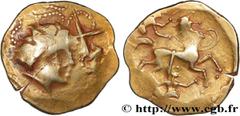 Celtic coins NAMNETES (Area of Nantes) Type : Statère d'or à l'hippophore, à la croix  Date : Ier siècle avant J.-C.  Mint name / Town : Nantes (44)  Metal : gold  Diameter : 21  mm Orientation dies :