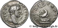 Roman coins DIVUS ANTONINUS PIUS Type : Denier  Date : 161  Mint name / Town : Rome  Metal : silver  Millesimal fineness : 800  ‰ Diameter : 19  mm Orientation dies : 6  h. Weight : 3,22  g. Officine 