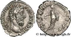 Roman coins COMMODUS Type : Denier  Date : 188  Mint name / Town : Rome  Metal : silver  Millesimal fineness : 700  ‰ Diameter : 19  mm Orientation dies : 6  h. Weight : 2,77  g. Rarity : R1  Officine